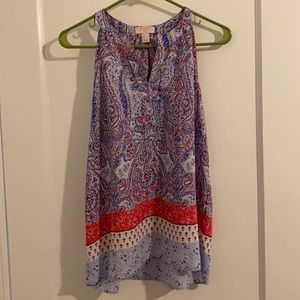 Colorful High Low St. Tropez West Sleeveless Top in Size Small